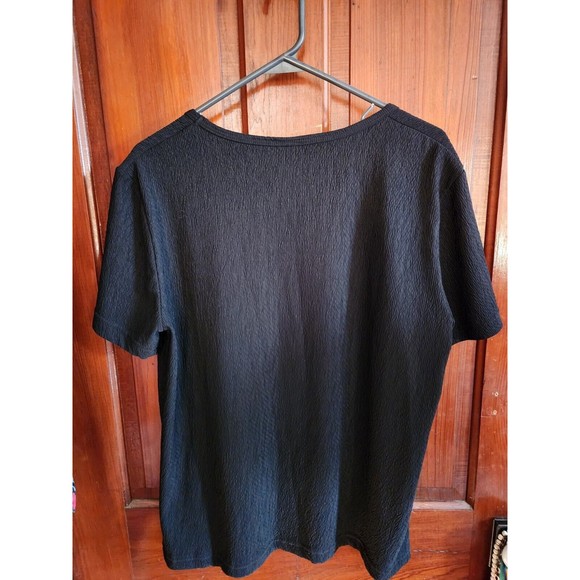 Pacific Palm Black Beaded Top Size XL Women's Black Shirt Loose Fit Blouse - Picture 5 of 5